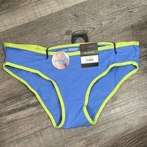 No Boundaries Cheekini Panties - Blue & Lime Green Trim